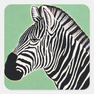 Zebra Square Sticker