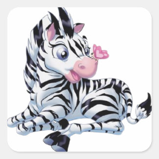 zebra square sticker