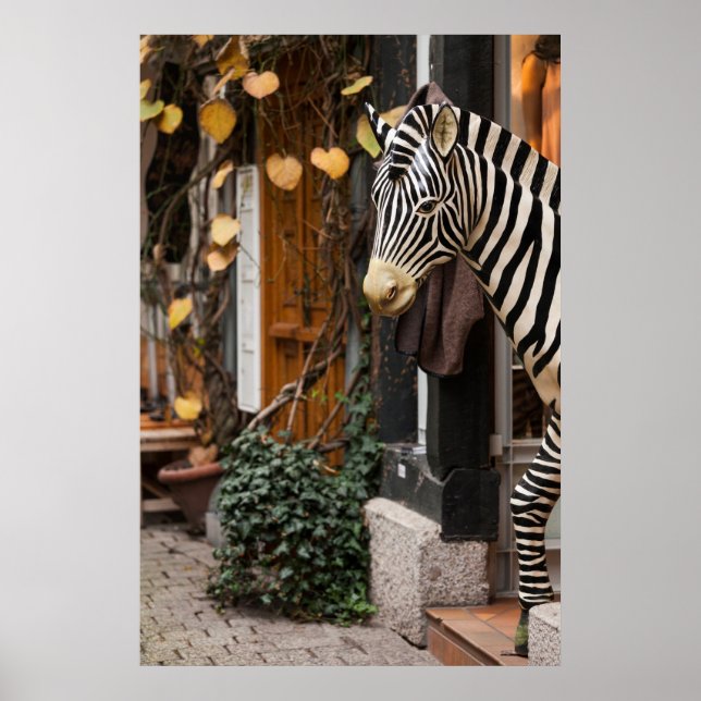 Zebra Statue In Store, Germany Poster (Front)