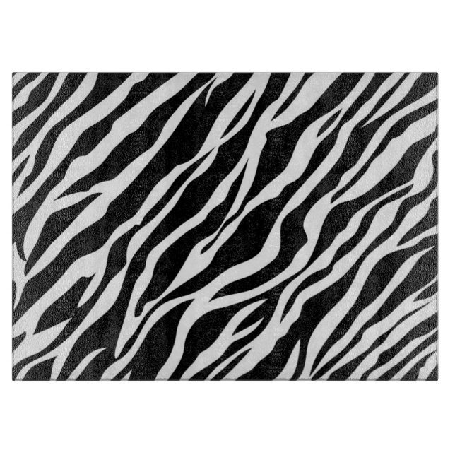 Zebra Strip Glass Cutting Board (Front)