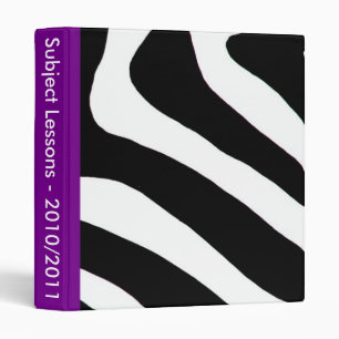 Zebra Strip In Purple spine Binder