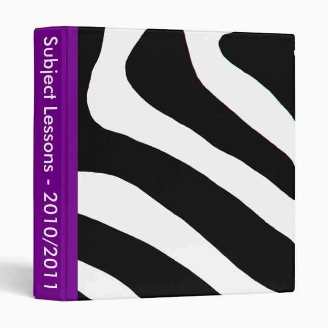 Zebra Strip In Purple spine Binder (Front/Spine)