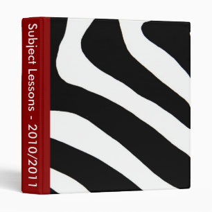 Zebra Strip In Red spine Binder