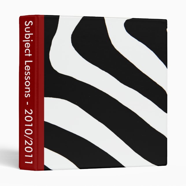 Zebra Strip In Red spine Binder (Front/Spine)