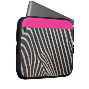 zebra stripe and pink laptop sleeve
