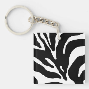 Zebra Stripe Animal Print Keychain