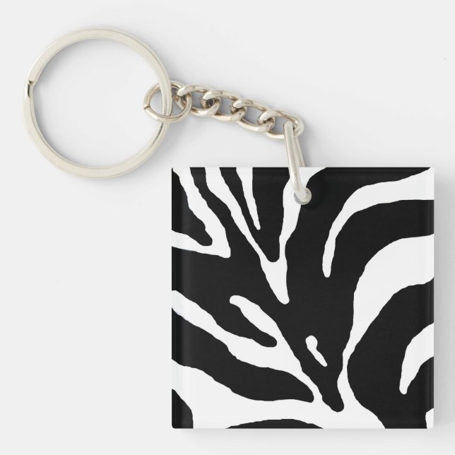 Zebra Stripe Animal Print Keychain (Front)