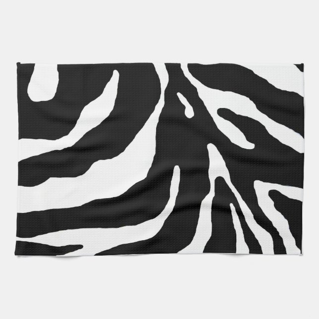 Zebra Stripe Animal Print Kitchen Towel (Horizontal)