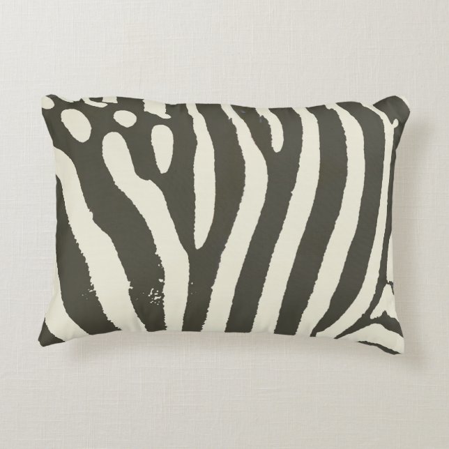 Zebra Stripe Animal Print Pattern Accent Pillow (Back)