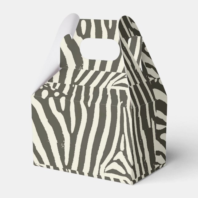 Zebra Stripe Animal Print Pattern Favor Box (Front Side)