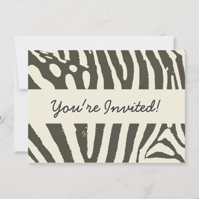 Zebra Stripe Animal Print Pattern Invitation (Front)