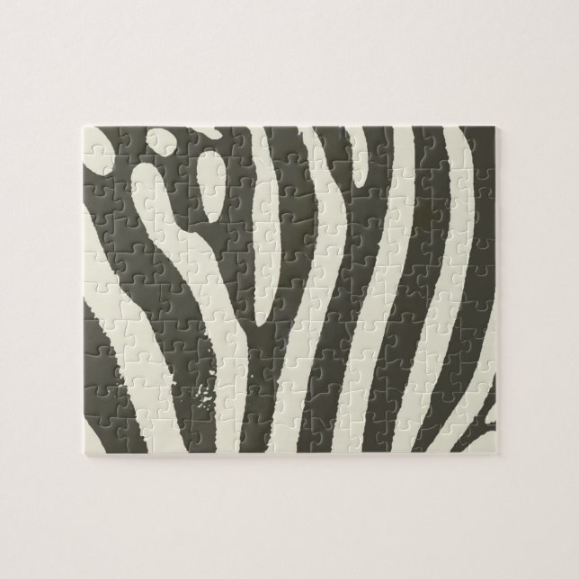 Zebra Stripe Animal Print Pattern Jigsaw Puzzle (Horizontal)