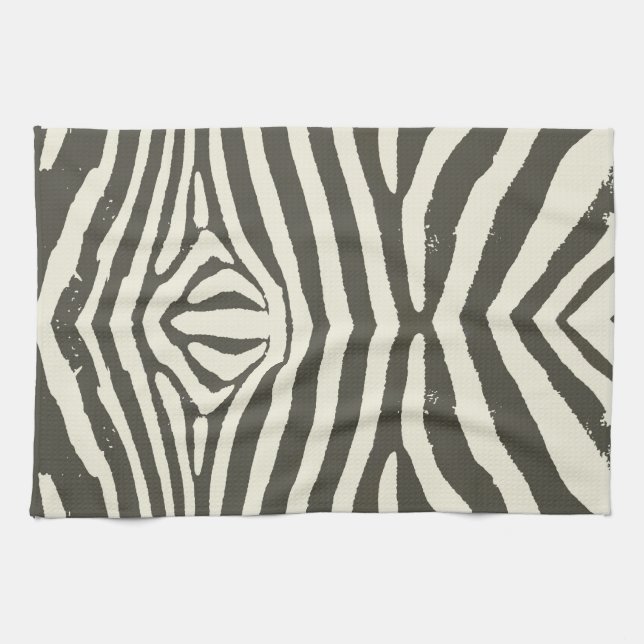 Zebra Stripe Animal Print Pattern Kitchen Towel (Horizontal)