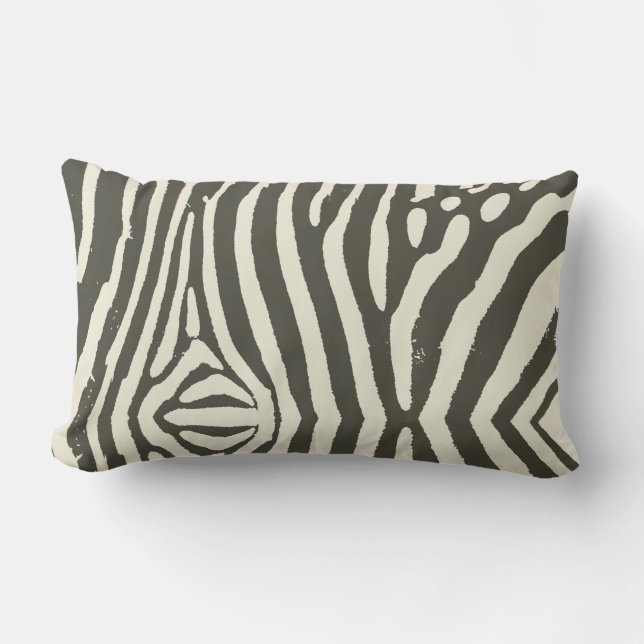 Zebra Stripe Animal Print Pattern Lumbar Pillow (Front)