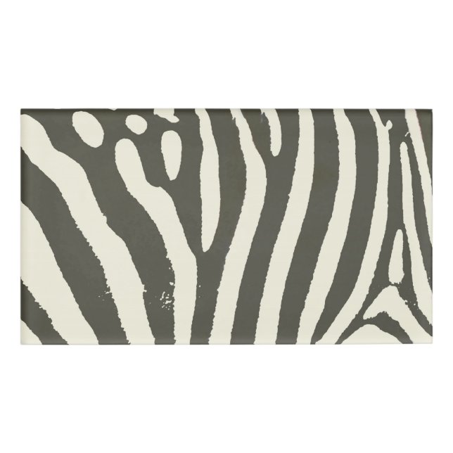 Zebra Stripe Animal Print Pattern Name Tag (Front)