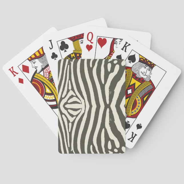 Zebra Stripe Animal Print Pattern Playing Cards (Back)