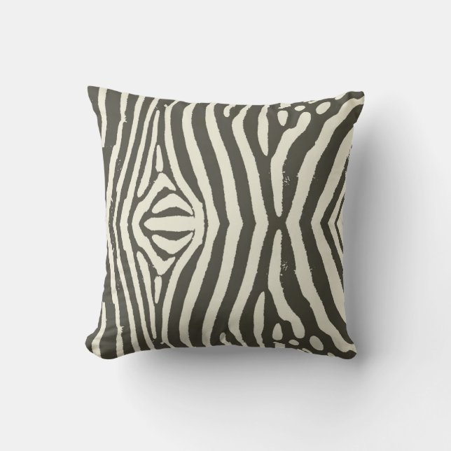 Zebra Stripe Animal Print Pattern Throw Pillow (Front)