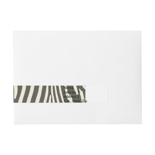Zebra Stripe Animal Print Pattern Wraparound Address Label (Front)