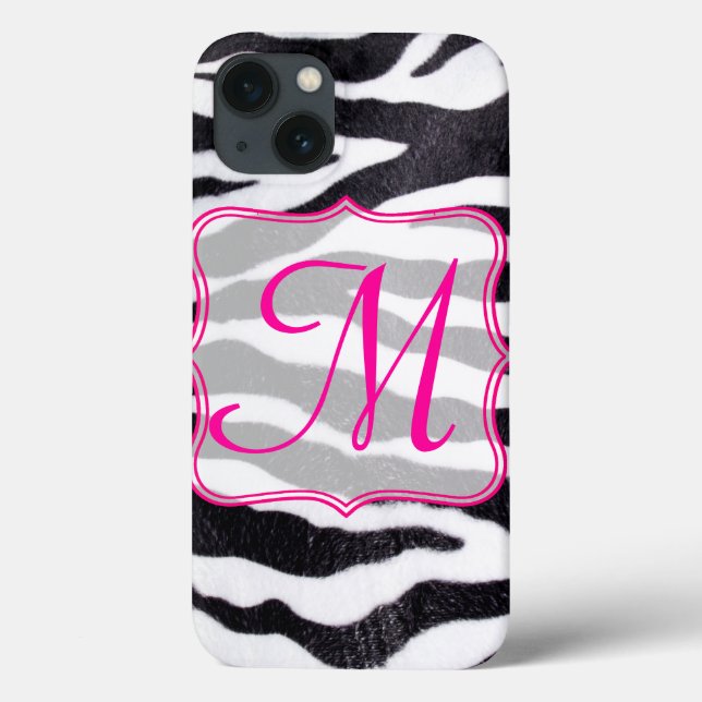 Zebra Stripe Animal Print Wild Monogram IPAD Case (Back)