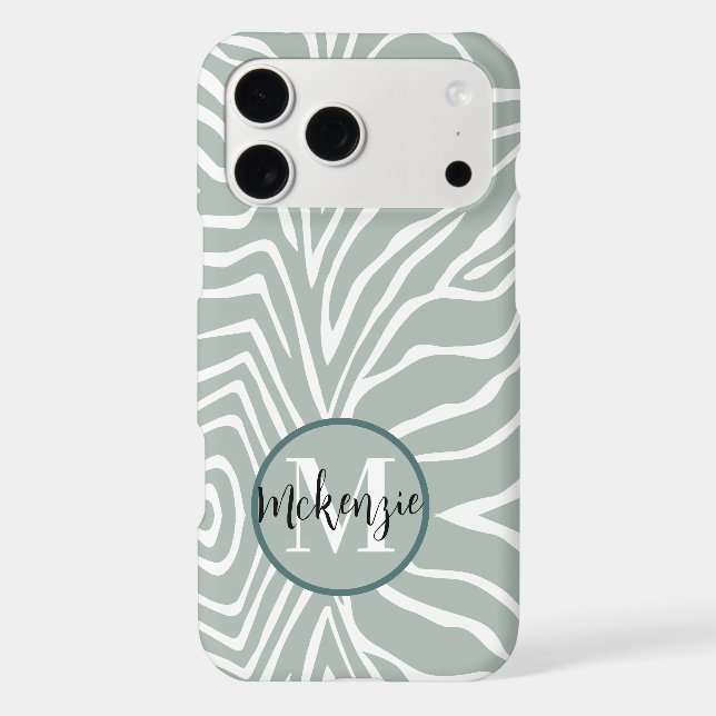 Zebra Stripe Any Colour Personalize Monogram iPhon (Back)