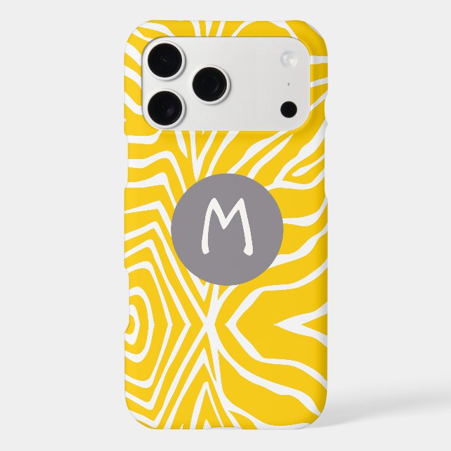 Zebra Stripe Any Colour Personalize Monogram iPhon (Back)