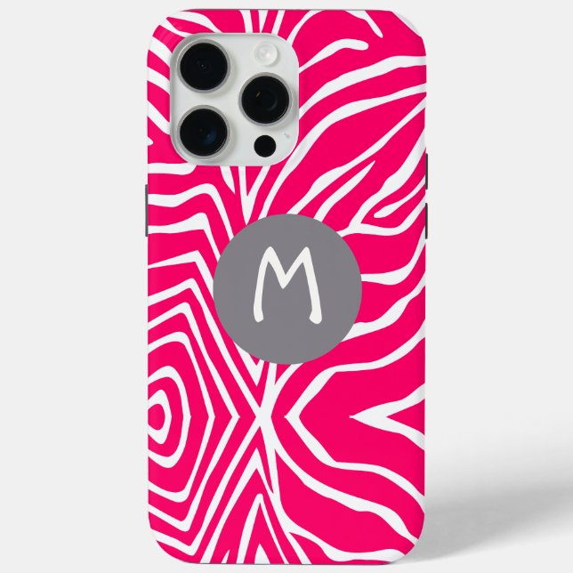Zebra Stripe Any Colour Personalize Monogram iPhon Case-Mate iPhone Case (Back)