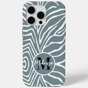 Zebra Stripe Any Colour Personalize Monogram iPhon iPhone 15 Pro Max Case