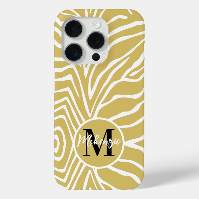 Zebra Stripe Any Colour Personalize Monogram iPhon Case-Mate iPhone Case (Back)