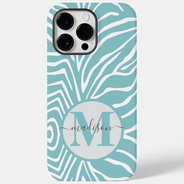 Zebra Stripe Any Colour Personalize Monogram iPhon Case-Mate iPhone Case (Back)