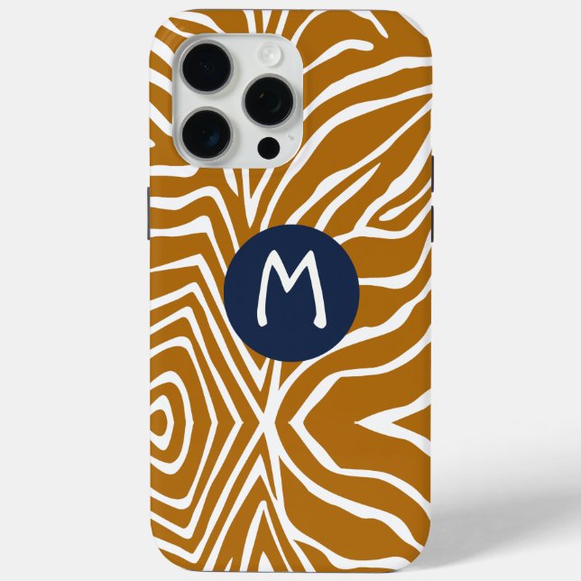 Zebra Stripe Any Colour Personalize Monogram iPhon Case-Mate iPhone Case (Back)