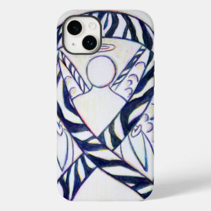 Zebra Stripe Awareness Ribbon Angel Art Painting iPhone 14 Plus Case