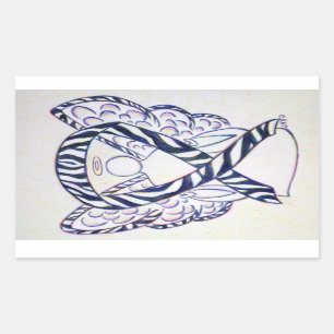 Zebra Stripe Awareness Ribbon Angel Art Stickers