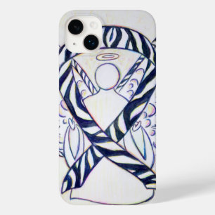Zebra Stripe Awareness Ribbon Angel coque iphone