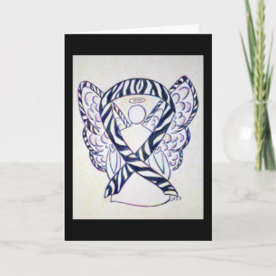 Zebra Stripe Awareness Ribbon Angel Greeting Card