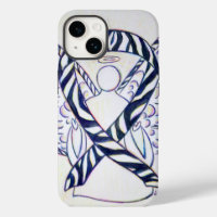 Zebra Stripe Awareness Ribbon Angel iPhone Case