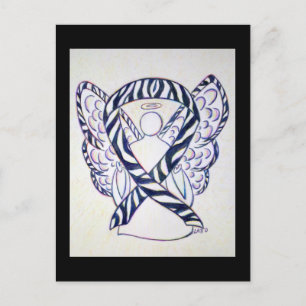 Zebra Stripe Awareness Ribbon Angel Postcards