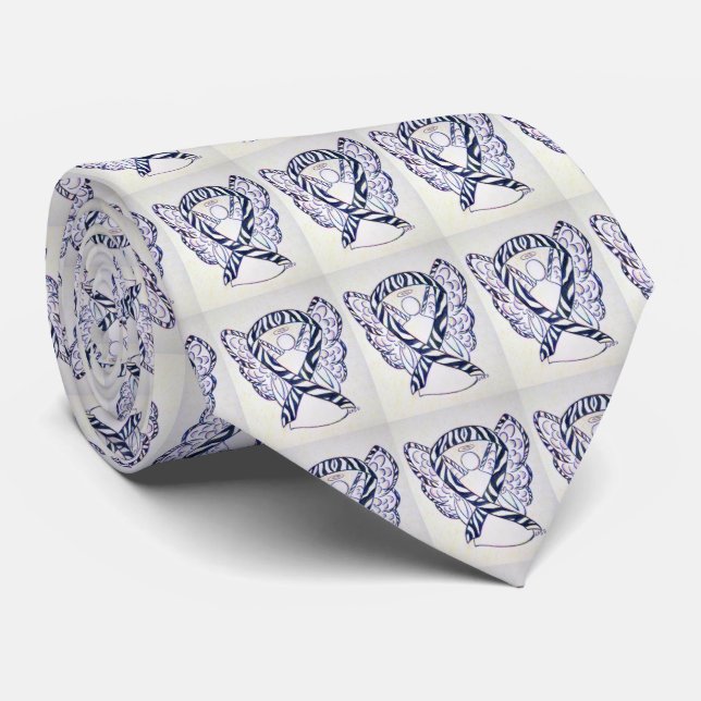 Zebra Stripe Awareness Ribbon Angel Tie Apparel (Rolled)