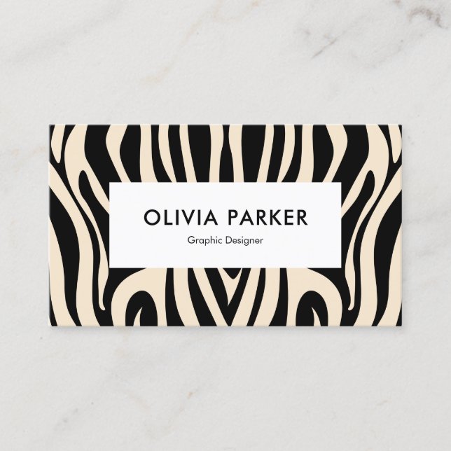 Zebra Stripe Modern Minimalist Business Card (Front)
