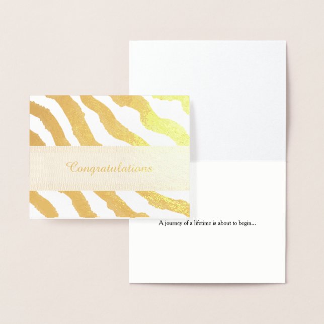 Zebra Stripe Pattern Congratulations Foil Card (Display)