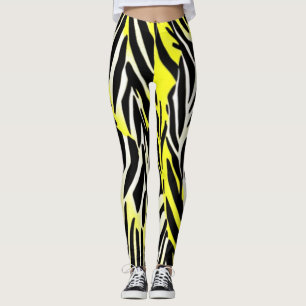 Zebra stripe pattern leggings