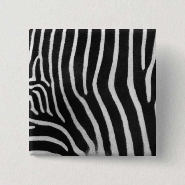 Zebra Stripe Pattern Square Pin (Front)
