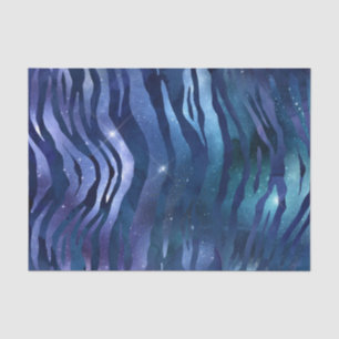 Zebra Stripe Shining Stars Blue Starry Night Space Tissue Paper
