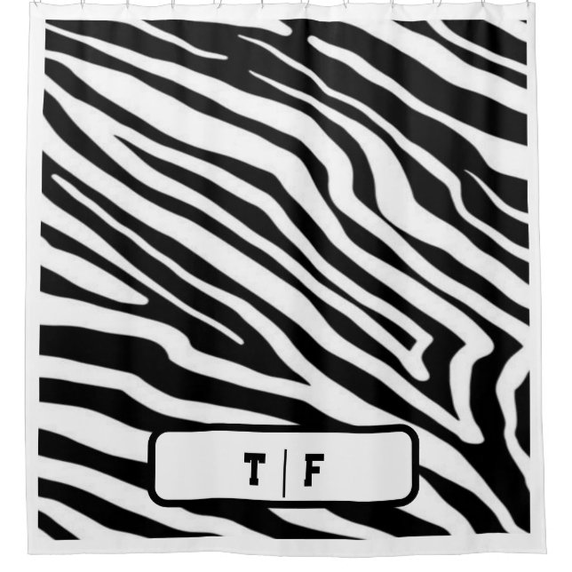 Zebra Stripe Skin Print Initial Monogram | (Front)