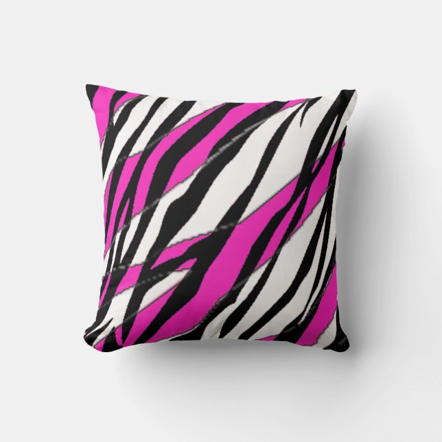 Zebra Stripe Throw Pillow (Front)
