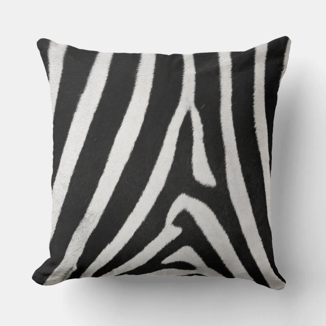 Zebra Stripe Throw Pillow (Front)
