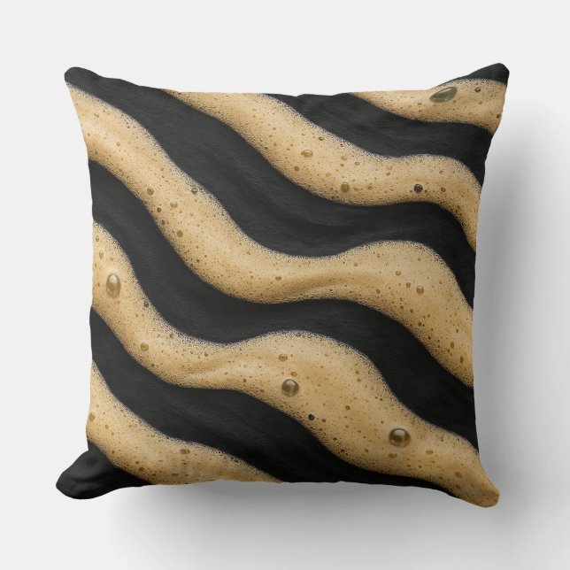 Zebra-striped espresso foam throw pillow (Front)