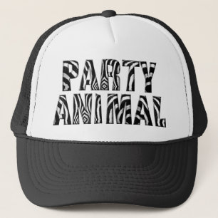 Zebra Striped Party Animal Trucker Hat