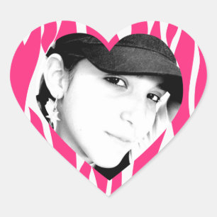 Zebra Striped Pink Personalized Photo Stickers