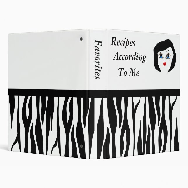 Zebra Striped Recipe Binder (Background)