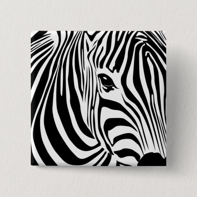 Zebra Stripes 2 Inch Square Button (Front)